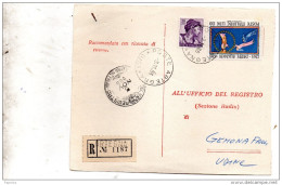 1966 RICEVUTA DI RITORNO CON ANNULLO ARTEGNA  UDINE + GEMONA - 1961-70: Storia Postale