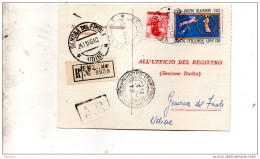 1966 RICEVUTA DI RITORNO CON ANNULLO VENZONE UDINE + GEMONA - 1961-70: Poststempel