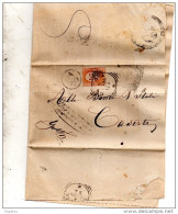 1896   LETTERA CON ANNULLO  CASERTA  DENTELLATURA SPOSTATA - Strafport