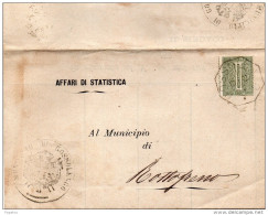 1887 LETTERA CON ANNULLO GOSSOLENGO PIACENZA DENTELLATURA SPOSTATA - Marcofilie