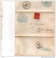 1885 LETTERA CON ANNULLO  OTTAGONALE GRAGNANO TREBBIENSE  PIACENZA DENTELLATURA SPOSTATA - Marcofilía
