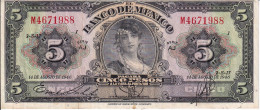 BILLETE DE MEXICO DE 5 PESOS DEL AÑO 1946 (BANKNOTE) - Mexiko