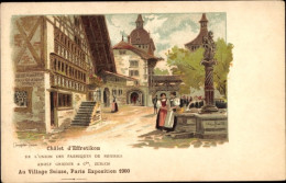 Artiste Lithographie Paris, Weltausstellung 1900, Schweizer Dorf, Chalet D'Effretikon - Sonstige & Ohne Zuordnung