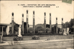 CPA Paris Frankreich, Ausstellung Für Dekorative Kunst 1925, Blumengärten Und Lichtsäulen - Andere & Zonder Classificatie