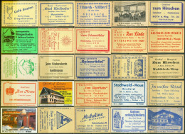 25 Alte Zündholzschachteletiketten - Gasthausetiketten Aus Deutschland #678 - Matchbox Labels