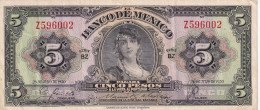 BILLETE DE MEXICO DE 5 PESOS DEL AÑO 1950 (BANKNOTE) - Messico
