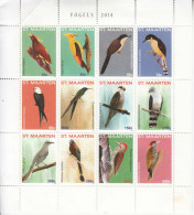 2014 St. Maarten Birds **Crease Top Left Stamps Fine ** Miniature Sheet Of 12 MNH - Curazao, Antillas Holandesas, Aruba