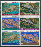 Madagaskar 1973 Reptilien Chamäleons 683/88 Postfrisch - Madagaskar (1960-...)