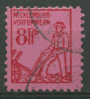 SBZ Mecklenburg-Vorpommern 1945 Dkl.-rosarot Auf Lebhaftlilarosa 11 Y Gestempelt - Sonstige & Ohne Zuordnung