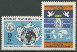 Madagaskar 1986 Internationales Jahr Des Friedens 1034/35 Postfrisch - Madagascar (1960-...)