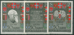 Österreich 1968 50 Jahre Republik Kanzler Karl Renner Wappen 1273/75 Postfrisch - Unused Stamps