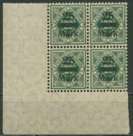Württemberg Dienst 1922/23 Mit Aufdruck 163 4er-Block Ecke 3 Postfrisch - Mint
