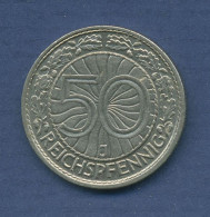 Deutsches Reich 50 Pfennig 1935 J, Kursmünze Nickel J 324 Vz (m2600) - 50 Reichspfennig