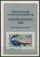 DDR 1980 AEROSOZPHILEX Flugzeug Block 59 Gestempelt (C96816) - Sonstige & Ohne Zuordnung