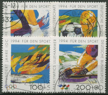 Bund 1994 Sporthilfe Olympia Lillehammer Fußball-WM IOC 1717/20 Gestempelt - Used Stamps
