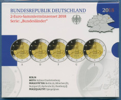 Deutschland 2 Euro 2018 Berlin Originalsatz Polierte Platte PP (m2488) - Duitsland