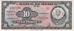 BILLETE DE MEXICO DE 10 PESOS DEL AÑO 1954 EN CALIDAD EBC (XF) (BANKNOTE) - Mexiko