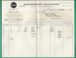 10 Troyes Établissements Mauchauffée Sadem Bonneterie Bureau à Paris New York 1935 ( Format 210  270 Mm ) - Kleidung & Textil