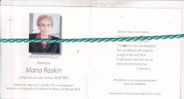 Maria Raskin-Bex, Alken 1911, Wellen 2014. Honderdjarige. Foto - Todesanzeige