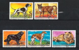 Centrafrique 1986 Chiens (28) Yvert N° 739 à 741 Et PA 348 + 349 Oblitérés Used - Centraal-Afrikaanse Republiek