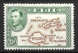 FIJI....KING GEORGE VI..(1936-52..)...2 & HALFd......DIE II......P13.5.....SG256b.......MH.... - Fidschi-Inseln (...-1970)