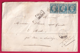 N°22 BANDE DE TROIS GC 1053 CLERMONT FERRAND PUY DE DOME POUR MUROL LETTRE - 1849-1876: Période Classique