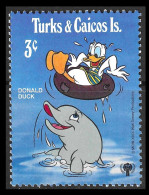 DONALD DUCK DOLPHIN  TURKS & CAICOS Is DISNEY  MNH**   - Disney