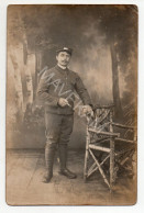 Cpa Photo " Portrait D'un Militaire Edouard GUILLUY En Tenue 1915 " (Tampon Camp De Friedrichsfeld ) - Uniformes