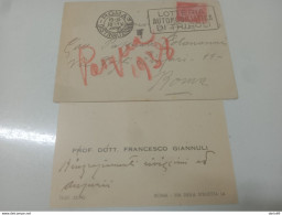 1938 LETTERA CON ANNULLO ROMA + TARGHETTA LOTTERIA AUTOMOBILISTICA DI TRIPOLI - Storia Postale