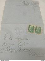 1938 LETTERA CON ANNULLO FIRENZE X GENOVA TARGHETTA  CITTA' DI FIRENZE MAGGIO MUSICALE - Poststempel