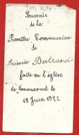 Image Religieuse Nonancourt (27) 18-06-1922 Aimée Bertrand 1ère Communion 2scans Lys - Devotion Images
