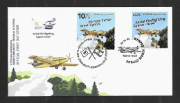 RARE 2023 Joint Cyprus And Israel, MIXED FDC CYPRUS WITH BOTH STAMPS: Aerial Firefighting - Gezamelijke Uitgaven