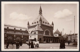 DANMARK KOBENHAVN BAHNHOF AUTO LEBEN FOTO 1914 - Stations - Zonder Treinen