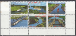 2014 Suriname Surinam Panama Canal Ships Complete Block Of 6 MNH - Surinam