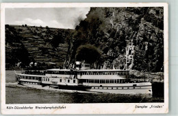 10570621 - Koeln-Duesseldorfer Rheindampfschiffahrt Dampfer Frieden   Foto AK - Dampfer