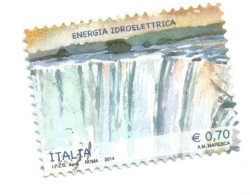 (REPUBBLICA ITALIANA) 2014, ENERGIE RINNOVABILI, ENERGIA IDROELETTRICA - Francobollo Usato - 2011-20: Usados