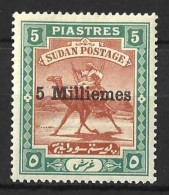 SUDAN....KING EDWARD VII..(1901-10..)....CAMEL....5m ON 5p.......SG29.........MH... - Soudan (...-1951)