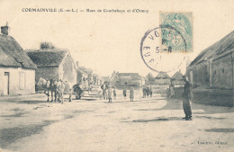 Cormainville (28 Eure Et Loire) Rues De Courbehaye Et D'ormoy - Beau Plan De Moissonneuse Attelage Agricole édit Landrin - Autres & Non Classés