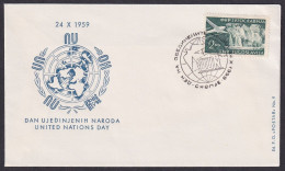 .Yugoslavia, 1959-10-24, Macedonia, Skopje, United Nations Day, Commemorative Cover & Postmark I - Andere & Zonder Classificatie
