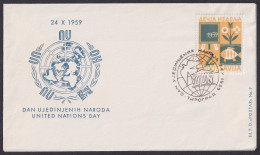 .Yugoslavia, 1959-10-24, Montenegro, Titograd, United Nations Day, Commemorative Cover & Postmark II - Andere & Zonder Classificatie