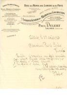 Facture Bois Du Nord Des Landes Du Pays Matériaux De Construction PAUL DELERT à LALINDE 24 Dordogne - 1900 – 1949