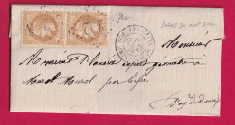 N°28 PAIRE GC 292 BAINS DU MONT D'OR POUR MUROL PUY DE DOME LETTRE - 1849-1876: Période Classique