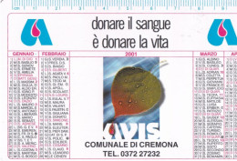 Calendarietto - Avis - Comunale Di Cremona - Anno 2001 - Tamaño Pequeño : 2001-...