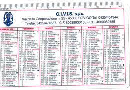 Calendarietto - C.i.v.i.s. - Rovigo - Anno 2001 - Tamaño Pequeño : 2001-...