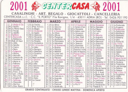 Calendarietto - Center Casa - Adri - Rovigo - Anno 2001 - Tamaño Pequeño : 2001-...