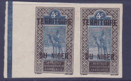 Niger 3 1c Paire Bord De Feuille Non Dentelée - Unused Stamps