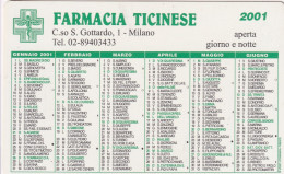 Calendarietto - Farmacia Ticinese - Milano - Anno 2001 - Klein Formaat: 2001-...