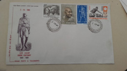 Rare Enveloppe Poste Et Tèlègraphe INDE , Centenaire Du Mahatma Ghandi - Brieven En Documenten