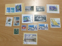 14 Timbres Thème Bateaux Dont 1 St Pierre Et Miquelon Et 2 Neufs Jeux Olympiques Montréal - Collections (sans Albums)