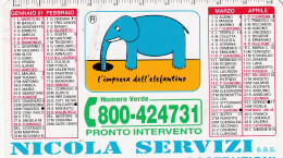 Calendarietto - L'impresa Dell'elefantino - Anno 2001 - Petit Format : 2001-...